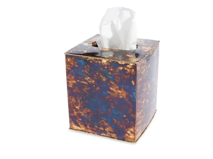 Julia Knight 5" Rainbow Bronze Tissue Box Cover - Decorative Cascade Design