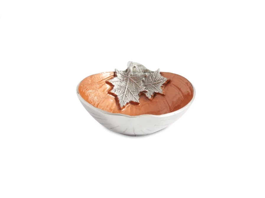 Julia Knight 7.5-Inch Pumpkin Spice Bowl - Fall-Themed Decorative Serving Dish