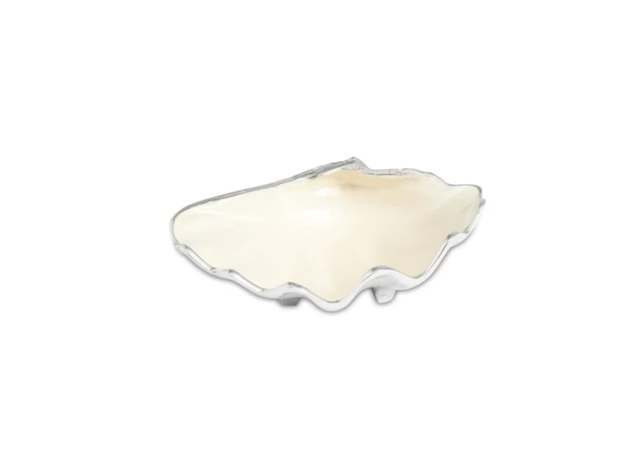 Julia Knight Tahitian Clam Shell Bowl - 8 Inch White Decorative Seashell Home Decor