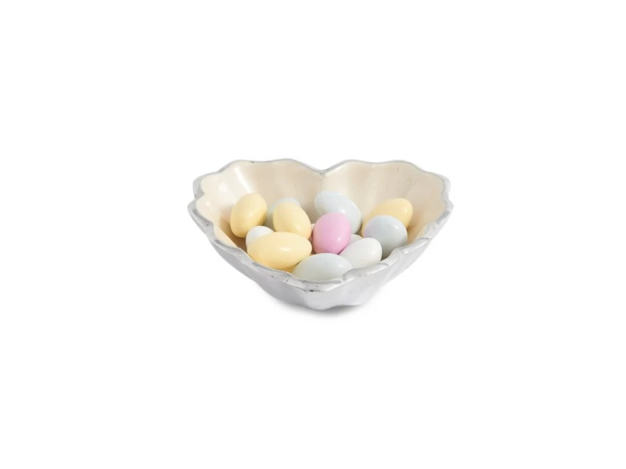 Julia Knight 4-Inch Heart-Shaped Bowl - Elegant Snow-Themed Ceramic Dish for Decor & Gifting