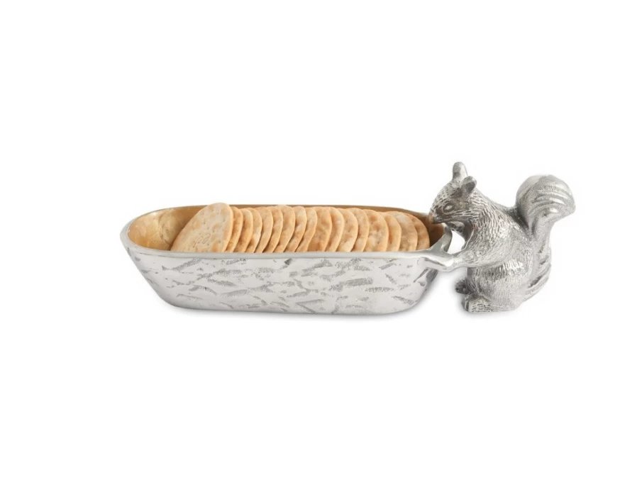 Julia Knight 9.75-Inch Squirrel-Shaped Toffee Cracker Tray | Holiday Dessert Platter