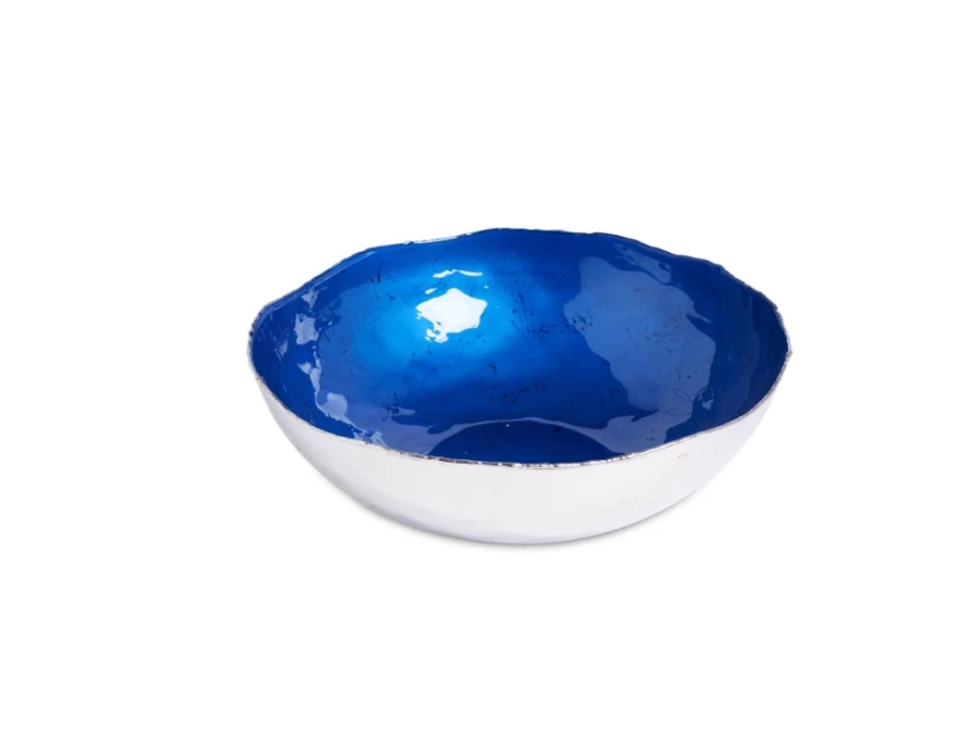 Julia Knight 10-Inch Cobalt Blue Shallow Ceramic Bowl - Handcrafted Decorative Serving Dish