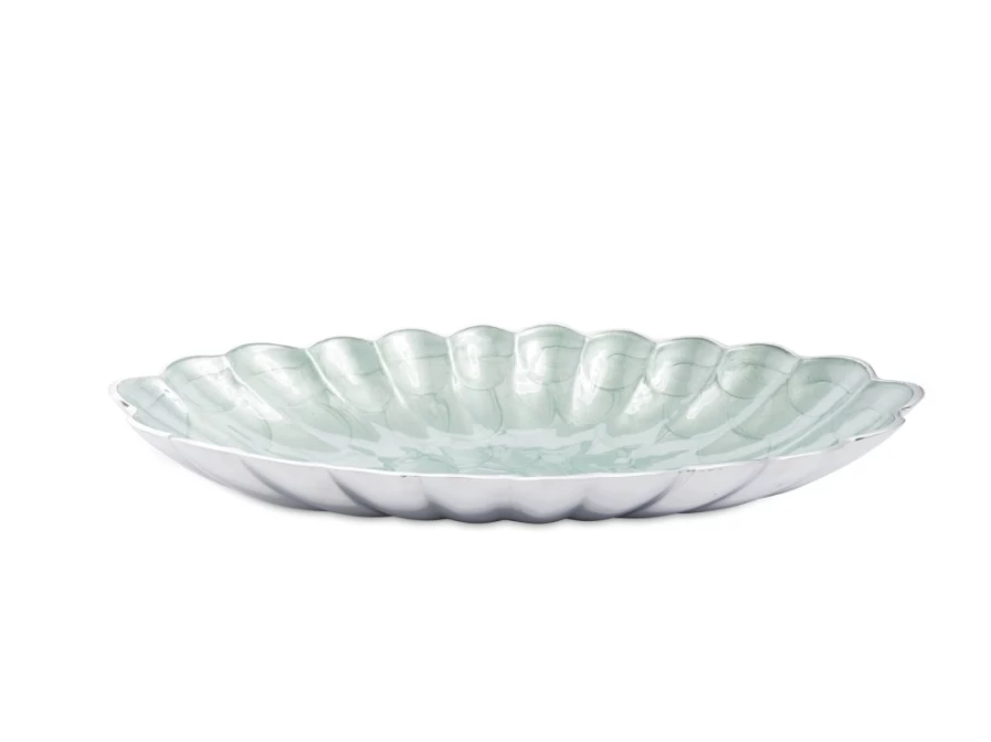 Julia Knight 16" Oval Porcelain Bowl with Peony and Hydrangea Floral Design
