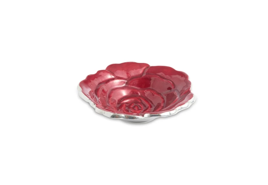 Julia Knight 4-Inch Rose Petite Bowl in Pomegranate Color - Decorative Ceramic Bowl for Home Decor