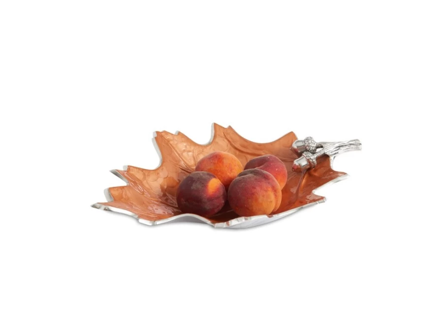 Julia Knight 15-Inch Oak Leaf Shaped Decorative Bowl for Spices and Display