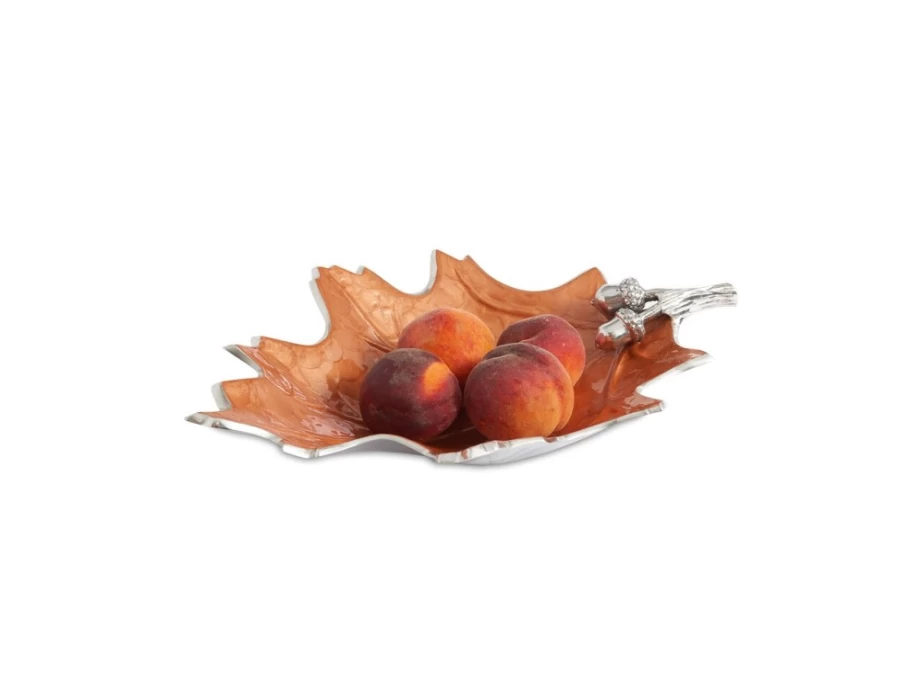 Julia Knight 15-Inch Oak Leaf Design Ceramic Spice Serving Bowl