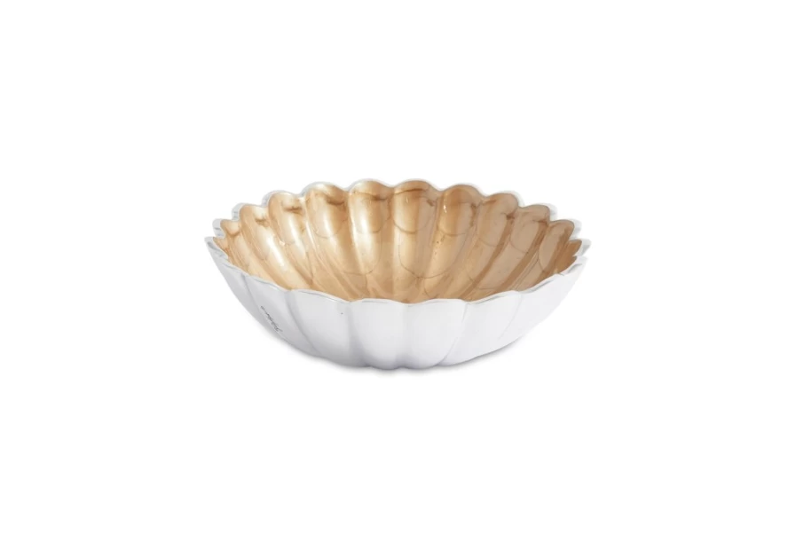 Julia Knight 8.5" Round Deep Toffee Bowl - Handcrafted Peony Design Ceramic Serving Bowl