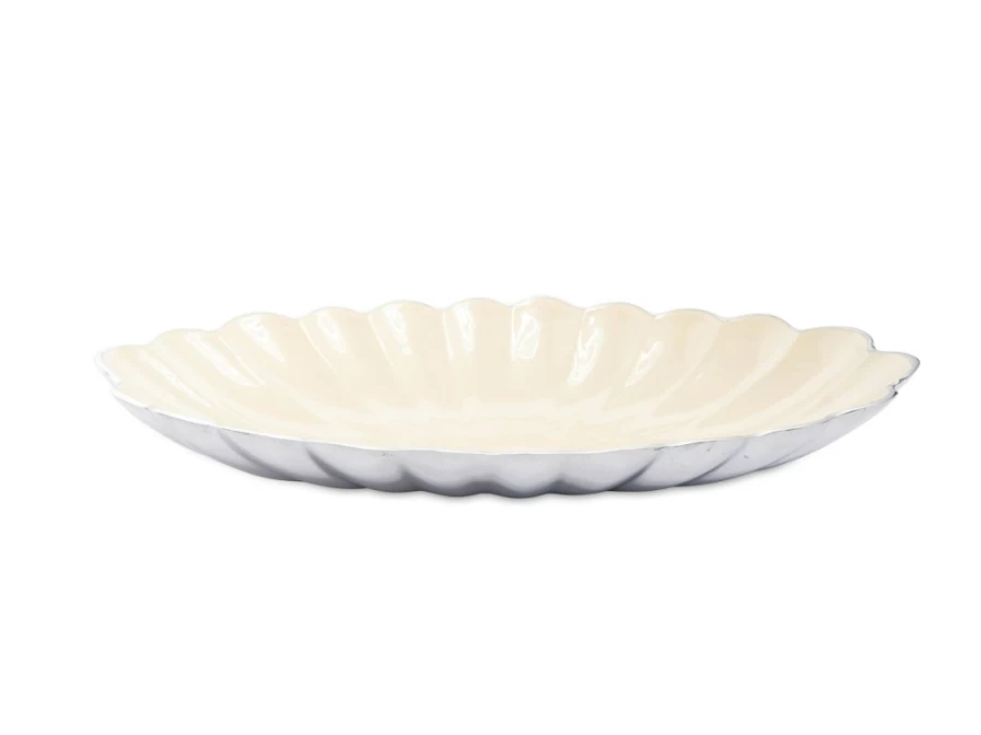 Julia Knight 16" Oval Porcelain Bowl - Handcrafted Peony Snow Design, Elegant Serving Dish for Dining & Decor