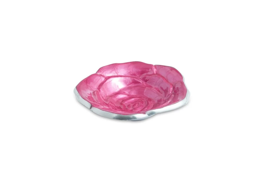 Julia Knight 4-Inch Rose Petite Bowl - Raspberry Colored Decorative Ceramic Bowl