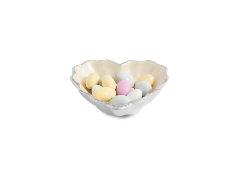 Julia Knight 4" Heart-Shaped Bowl - Elegant Snow-Themed Ceramic Serving Dish for Holidays & Special Occasions